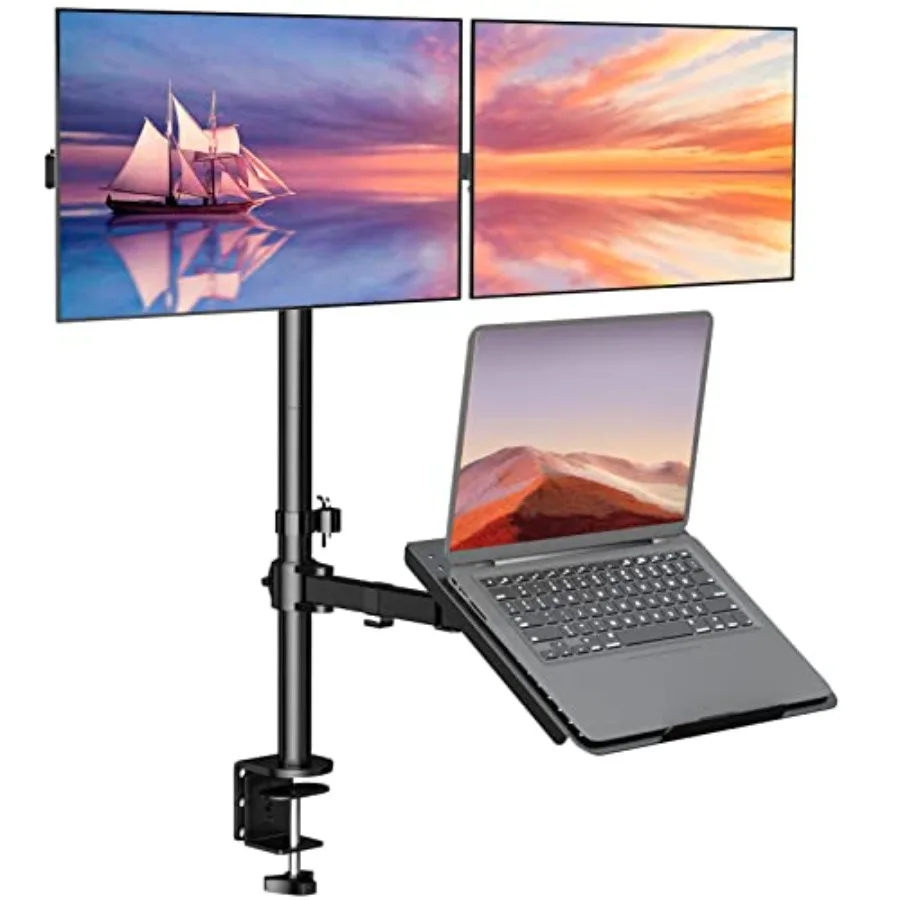Arm Laptop and Monitor Desk Mount for 17 Notebook and Up to 27 Screens, Black Aluminum, Extra Tall Adjustable Stand with Laptop
Arm Laptop and Monitor Desk Mount for 17 Notebook and Up to 27 Screens, Black Aluminum, Extra Tall Adjustable Stand with Laptop