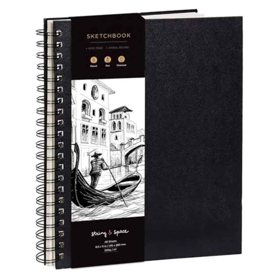 Artist's Sketchbook Hardcover 200GSM Very Thick Paper Large, Spiral Sketch Book for Drawing and Mixed Media Sketch Pad, Art Boo
Artist's Sketchbook Hardcover 200GSM Very Thick Paper Large, Spiral Sketch Book for Drawing and Mixed Media Sketch Pad, Art Boo