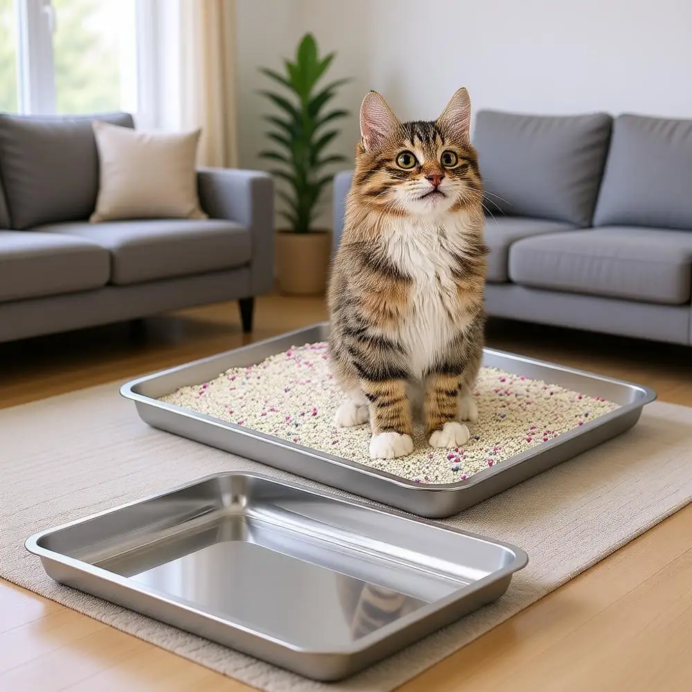 Лоток для кошачьего туалета из нержавеющей стали, контроль запаха, легкая очистка, низкий вход для мелких животных
Лоток для кошачьего туалета из нержавеющей стали, контроль запаха, легкая очистка, низкий вход для мелких животных