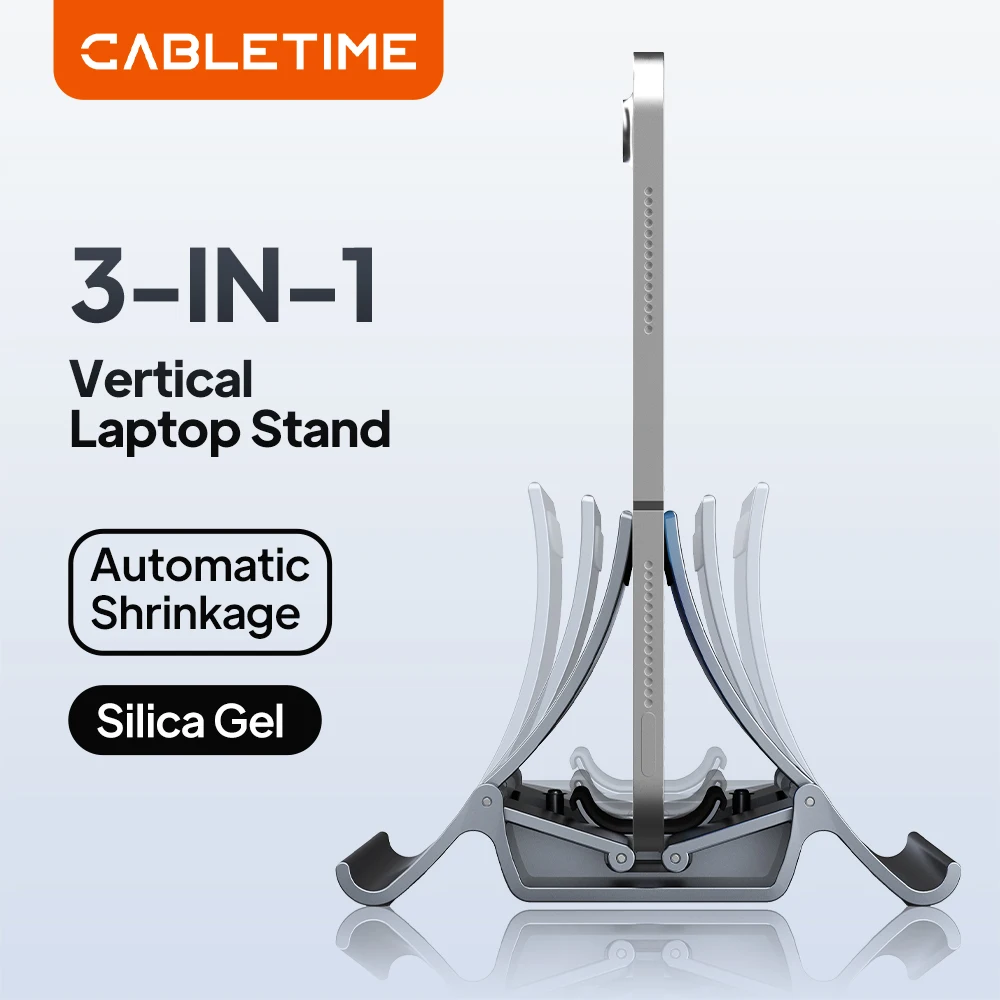 CABLETIME Vertical Adjustable Laptop Stand Gravity Holder Heat Dissipation Non-slip Silicone for MacBook Surface iPad HP Dell
CABLETIME Vertical Adjustable Laptop Stand Gravity Holder Heat Dissipation Non-slip Silicone for MacBook Surface iPad HP Dell