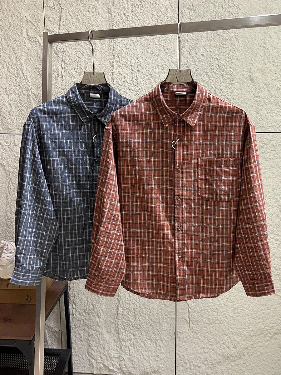 Japanese Style Khaki Long Sleeve Casual Loose Men's Shirt Comfortable Breathable Spring Fashion Standard Fit Plaid Pattern
Japanese Style Khaki Long Sleeve Casual Loose Men's Shirt Comfortable Breathable Spring Fashion Standard Fit Plaid Pattern