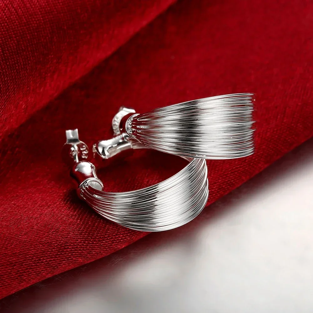 925 Sterling Silver Earring High Quality Fashion Woman Jewelry Retro Line Ear Hook Holiday Gifts
925 Sterling Silver Earring High Quality Fashion Woman Jewelry Retro Line Ear Hook Holiday Gifts