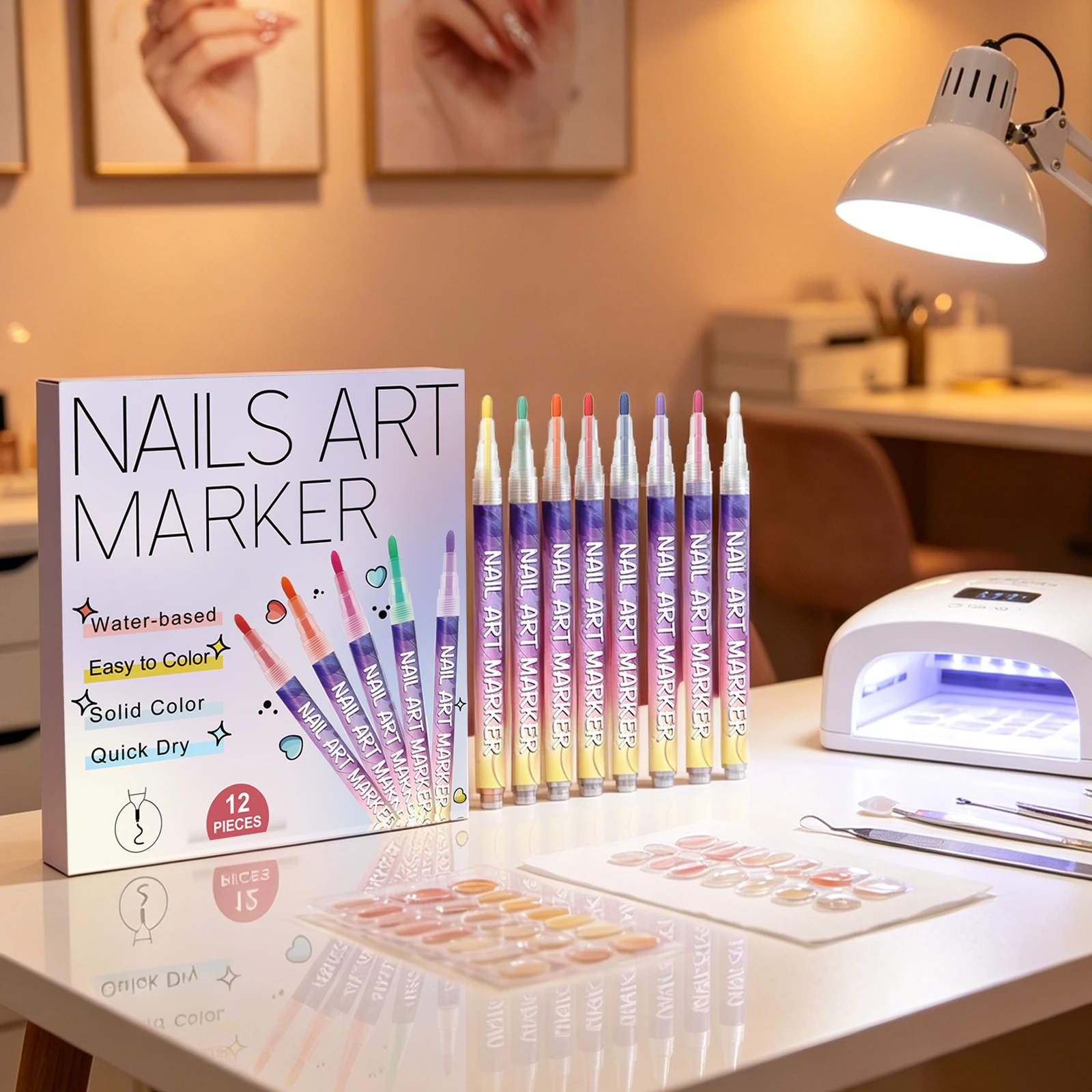 12color DIY Nail Art Pens Beginner Easy Use Bright Color Quick Dry Waterproof Home Nail Art Beauty Colorful Nail Art Drawing Pen
12color DIY Nail Art Pens Beginner Easy Use Bright Color Quick Dry Waterproof Home Nail Art Beauty Colorful Nail Art Drawing Pen