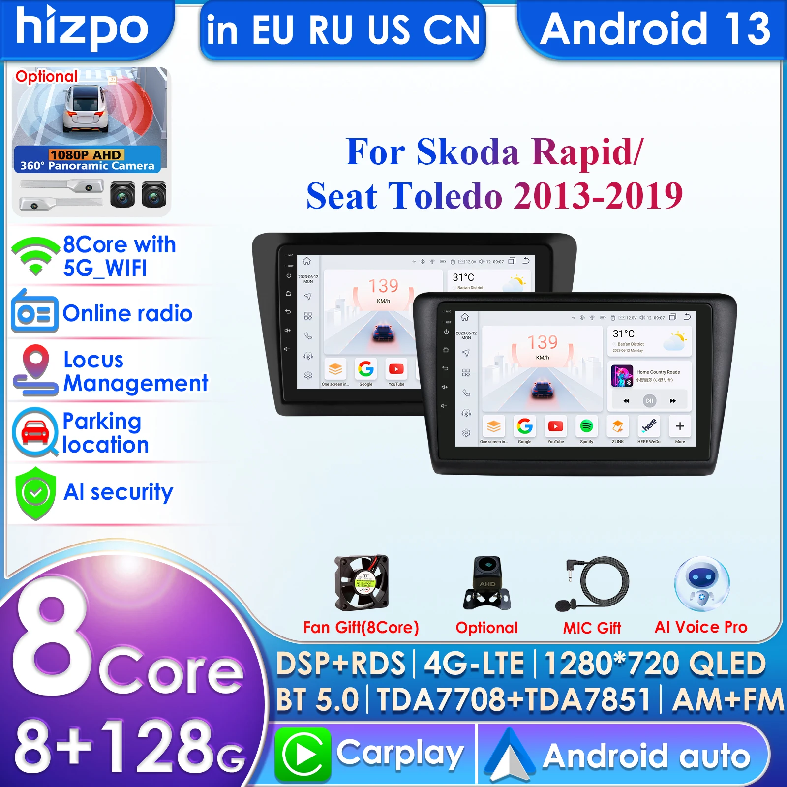 Для Skoda Rapid 2013-2019 Seat Toledo Carplay 4G 9'' 10,33'' AI Systems 2din Android Автомобильный радиоприемник Мультимедийный видеоплеер Авторадио
Для Skoda Rapid 2013-2019 Seat Toledo Carplay 4G 9'' 10,33'' AI Systems 2din Android Автомобильный радиоприемник Мультимедийный видеоплеер Авторадио