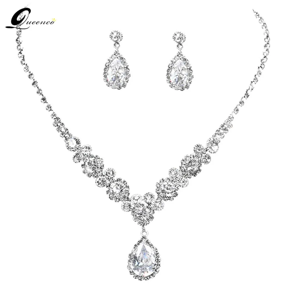 Bride Necklace Earrings Jewelry Sets Wedding Dress Accessories For Women Zircon Pendant Earring 2 Pieces Set Free Shipping
Bride Necklace Earrings Jewelry Sets Wedding Dress Accessories For Women Zircon Pendant Earring 2 Pieces Set Free Shipping
