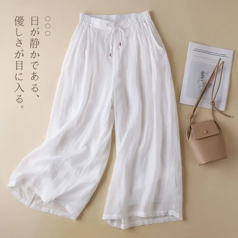 Vintage Wide Leg Pants Women New Summer Ramie Lace Up High Waist Baggy Pantalones Mother Oversize 3XLTrousers Casual Loose Thin
Vintage Wide Leg Pants Women New Summer Ramie Lace Up High Waist Baggy Pantalones Mother Oversize 3XLTrousers Casual Loose Thin