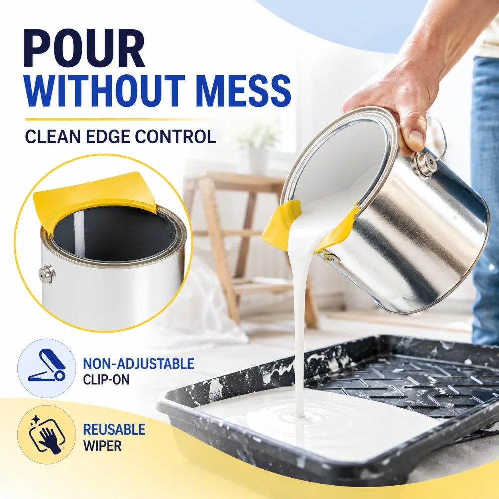 Reusable Paint Pouring Spout Portable Plastic Gallon Can Pourer No Mess Attachment for Painting DIY Home Tool Accessory Kit
Reusable Paint Pouring Spout Portable Plastic Gallon Can Pourer No Mess Attachment for Painting DIY Home Tool Accessory Kit