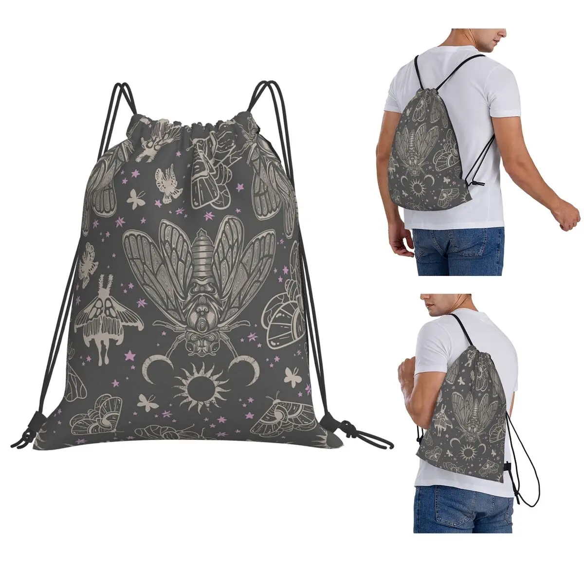 Esoteric Cicada And Moth Witchy Celestial Sun Moon Backpacks Portable Drawstring Bags Sports Bag Book Bags for Travel Students
Esoteric Cicada And Moth Witchy Celestial Sun Moon Backpacks Portable Drawstring Bags Sports Bag Book Bags for Travel Students
