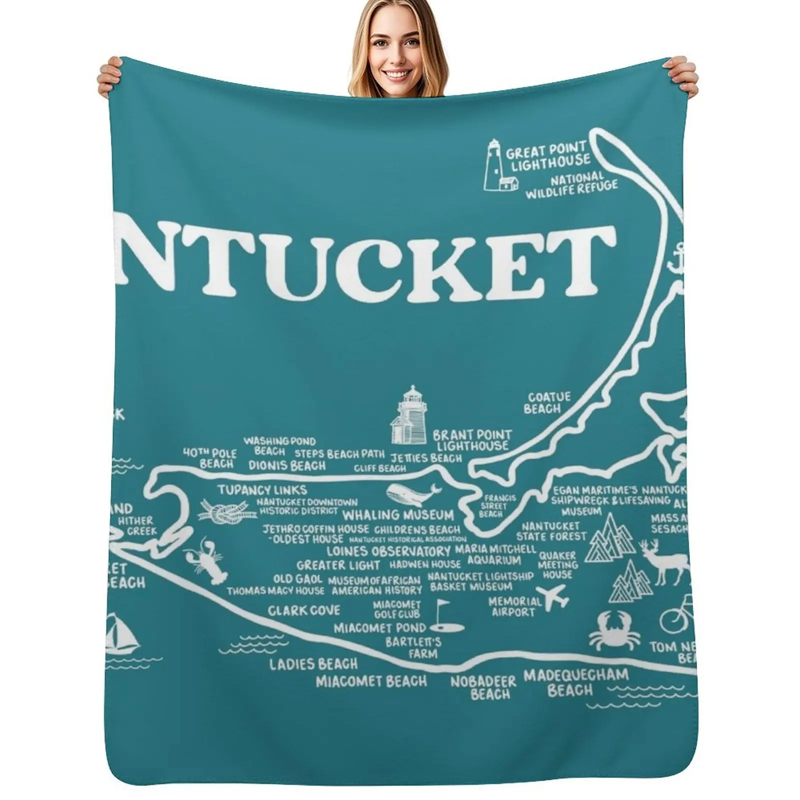 Nantucket Map Throw Blanket Foldable Soft Warm Blanket for Outdoor Use
Nantucket Map Throw Blanket Foldable Soft Warm Blanket for Outdoor Use