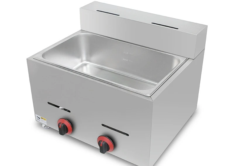 French fries and fritters kitchenware, stainless steel single and double cylinder commercial gas fryer
French fries and fritters kitchenware, stainless steel single and double cylinder commercial gas fryer