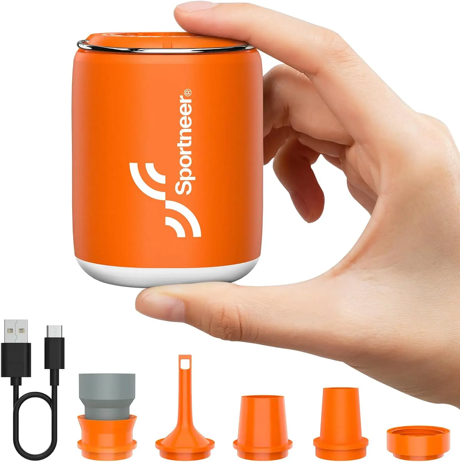 Mini Rechargeable Air Pump: 1600mAh, 3.6oz, Hook & Light for Inflatables
Mini Rechargeable Air Pump: 1600mAh, 3.6oz, Hook & Light for Inflatables