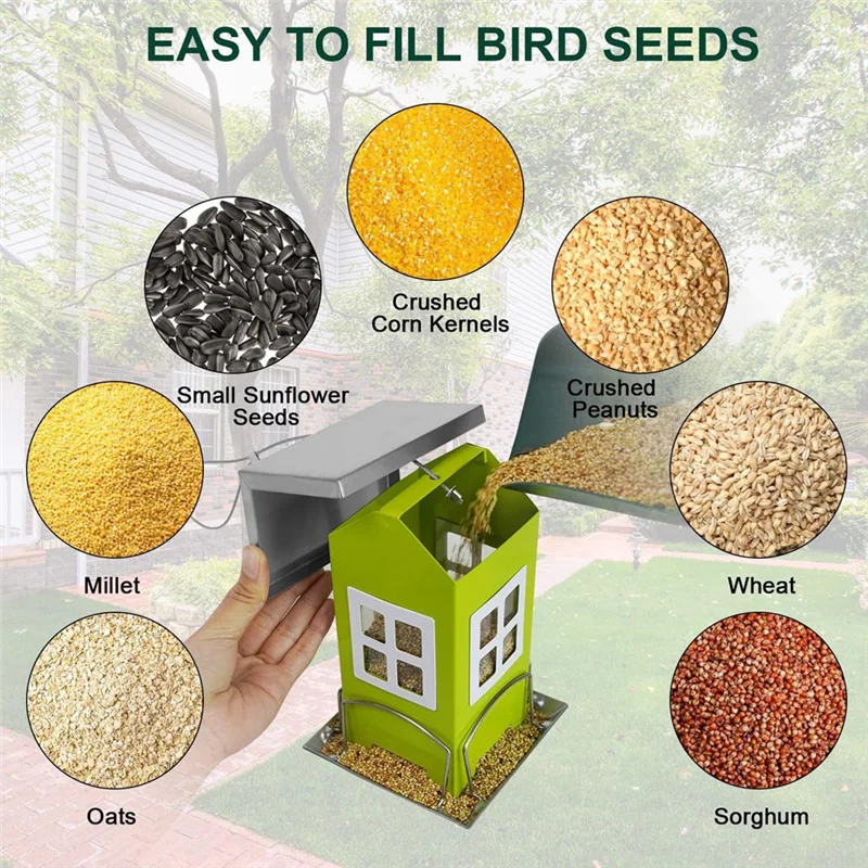 RALCA-Bird House Feeders For Outdoors Hanging-Metal Wild Bird House Feeders With 4 Ports,Garden Yard Decor Hanging
RALCA-Bird House Feeders For Outdoors Hanging-Metal Wild Bird House Feeders With 4 Ports,Garden Yard Decor Hanging