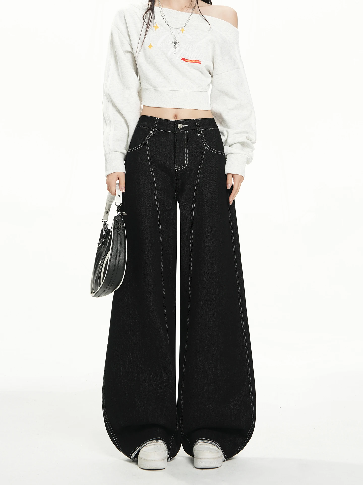 Ретро-джинсы в американском стиле с декоративными элементами, свободные, широкие, синие, женские, утягивающие, универсальные, повседневные брюки с высокой талией, хлопковые
Ретро-джинсы в американском стиле с декоративными элементами, свободные, широкие, синие, женские, утягивающие, универсальные, повседневные брюки с высокой талией, хлопковые