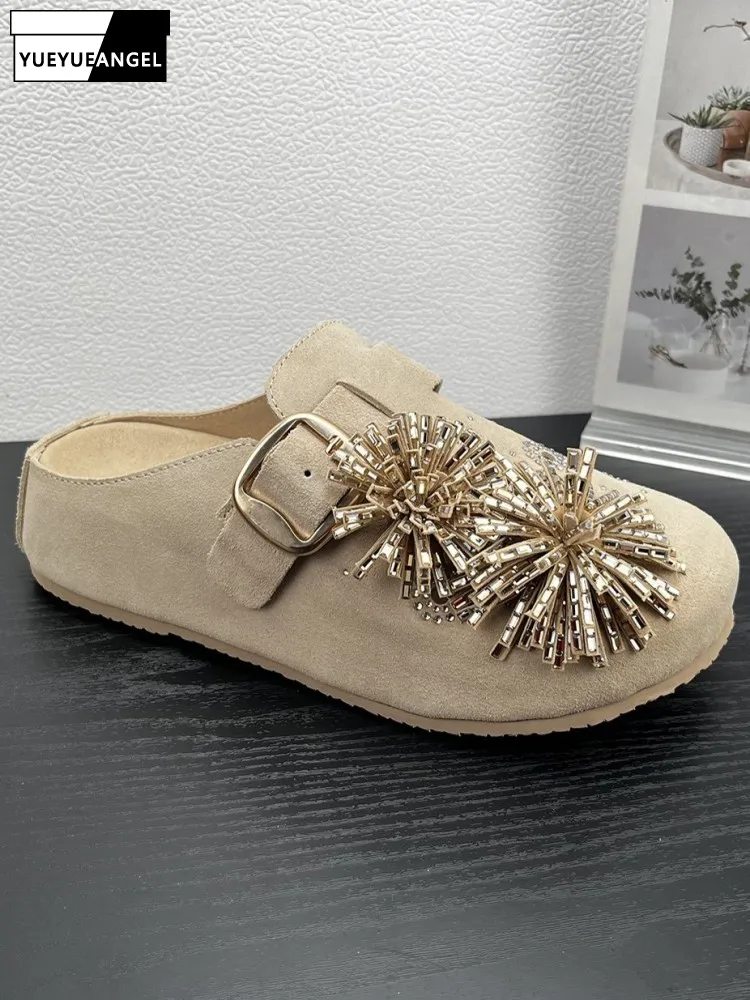Concise Female Breathable Slip On Platform Footwear Fashion Ladies Solid Color Handmade Round Toe Crystal Buckle Strap Slippers
Concise Female Breathable Slip On Platform Footwear Fashion Ladies Solid Color Handmade Round Toe Crystal Buckle Strap Slippers