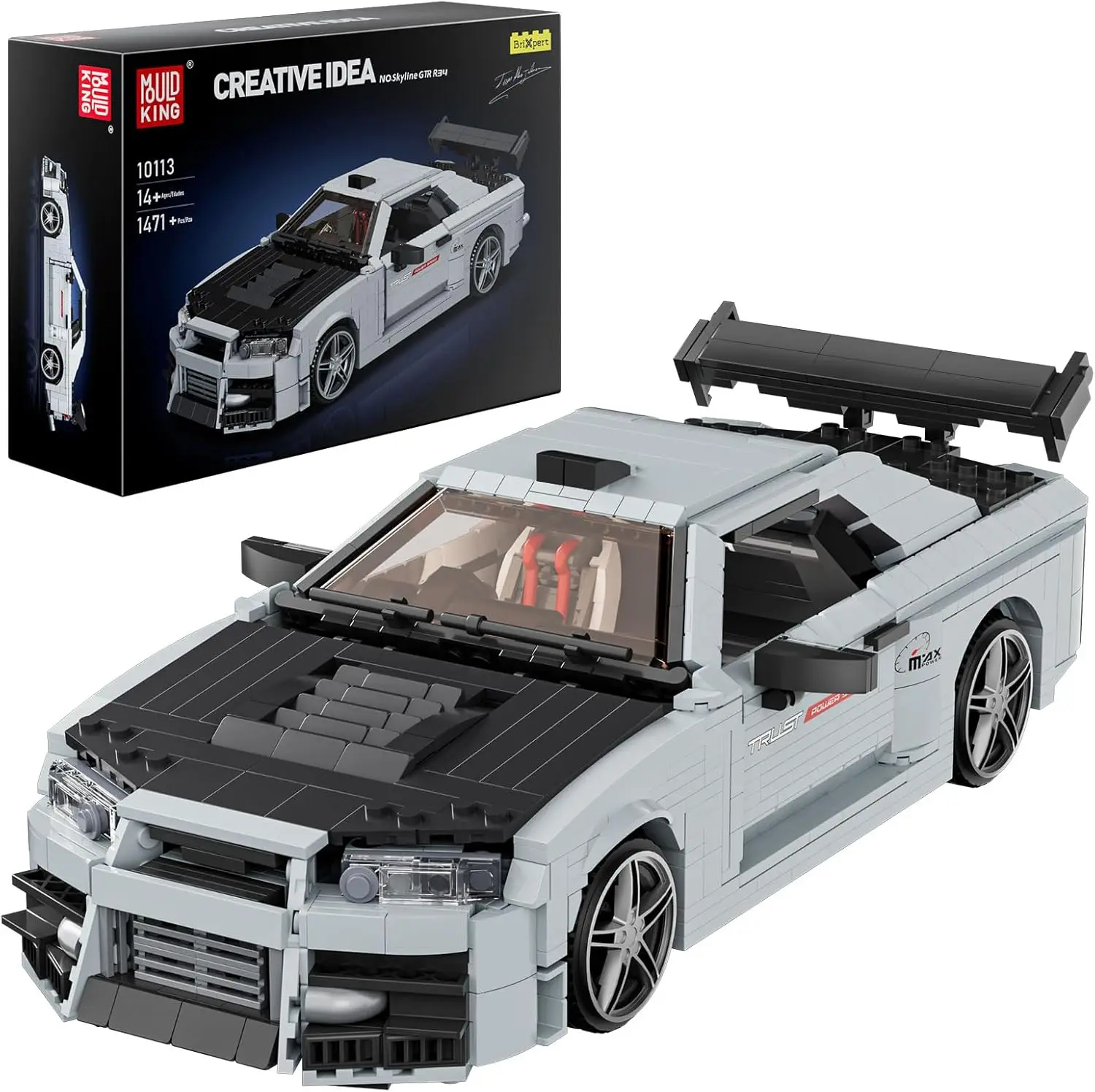 MOLD KING 10113, технический спортивный гоночный автомобиль Skyline R34, строительные блоки, набор игрушек для мальчиков
MOLD KING 10113, технический спортивный гоночный автомобиль Skyline R34, строительные блоки, набор игрушек для мальчиков