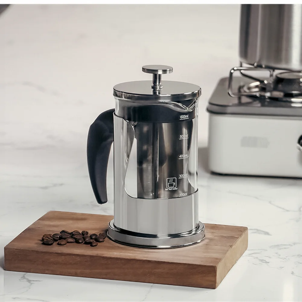 Press-Type Coffee and Tea Brewing Device with Fine Stainless Mesh Filter 600ML or 800ML Capacity Silver Design
Press-Type Coffee and Tea Brewing Device with Fine Stainless Mesh Filter 600ML or 800ML Capacity Silver Design