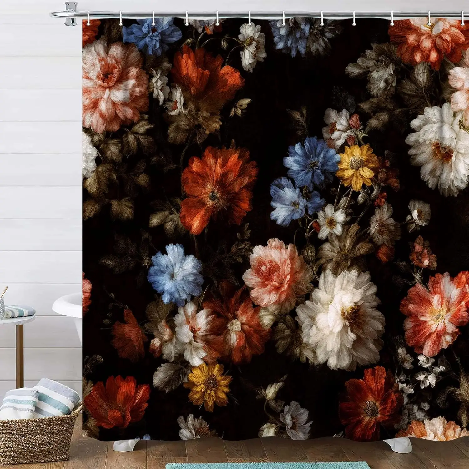 Черная занавеска для душа с цветочным принтом в стиле бохо, винтажные акварельные цветы, растения, ретро занавеска для ванной комнаты Cottagecore, милый ботанический цветок
Черная занавеска для душа с цветочным принтом в стиле бохо, винтажные акварельные цветы, растения, ретро занавеска для ванной комнаты Cottagecore, милый ботанический цветок