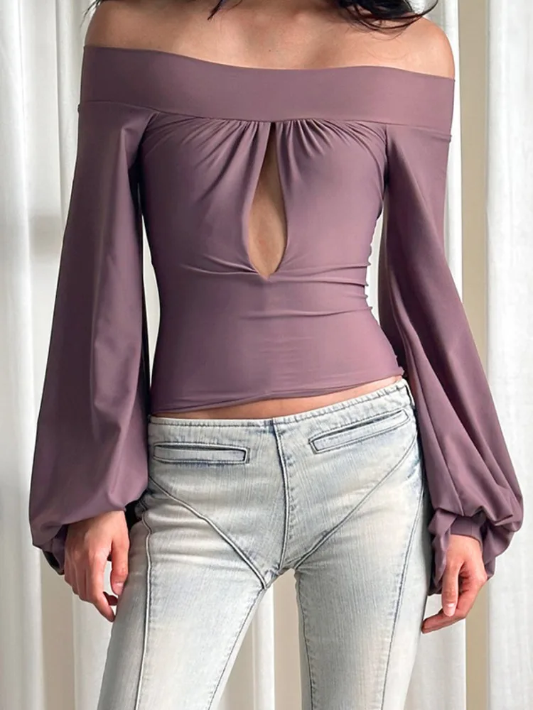 Blifanbo Off-Shoulder Slim Sexy T-shirt Tops Hollow Out Long Sleeve Patchwork Solid Fashion Elegant New Fema T-shirt Tops 2025
Blifanbo Off-Shoulder Slim Sexy T-shirt Tops Hollow Out Long Sleeve Patchwork Solid Fashion Elegant New Fema T-shirt Tops 2025