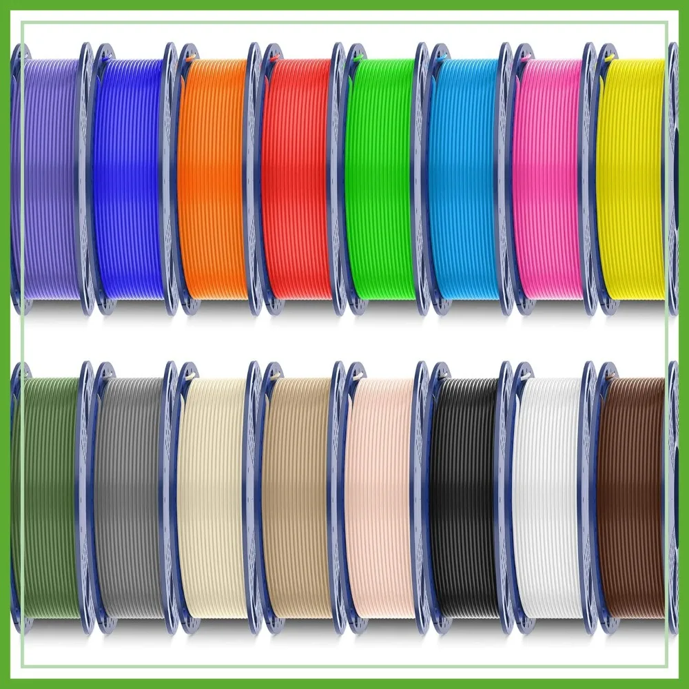 16 Color PLA Filament 1.75mm Bundle, 250g per Spool, 4kg Total, Multicolor Pack for 3D Printing
16 Color PLA Filament 1.75mm Bundle, 250g per Spool, 4kg Total, Multicolor Pack for 3D Printing