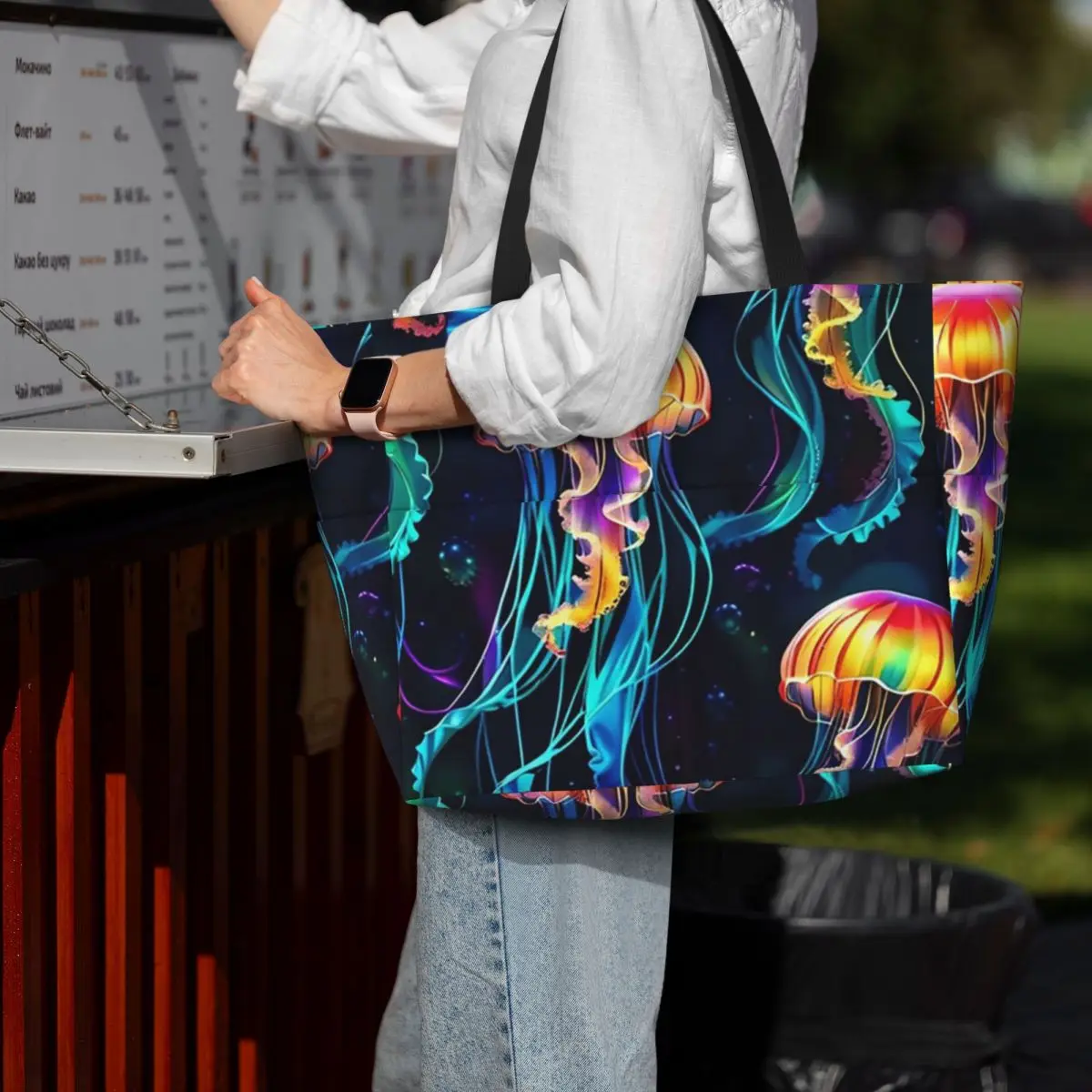 Psychedelic Bioluminescent Trippy Jellyfish Beach Tote Bag Sport Gym Yoga Duffle Large Tote Bag Women Travel Bag Fitness bag
Psychedelic Bioluminescent Trippy Jellyfish Beach Tote Bag Sport Gym Yoga Duffle Large Tote Bag Women Travel Bag Fitness bag