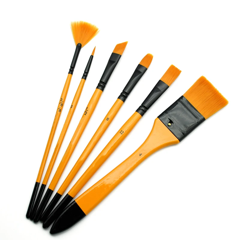 6pcs Nylon Oil Paintbrushes Include Angled Paintbrush,Fan Paintbrush,Filbert Paintbrush,Script Paintbrush,Square-Wash Brush
6pcs Nylon Oil Paintbrushes Include Angled Paintbrush,Fan Paintbrush,Filbert Paintbrush,Script Paintbrush,Square-Wash Brush