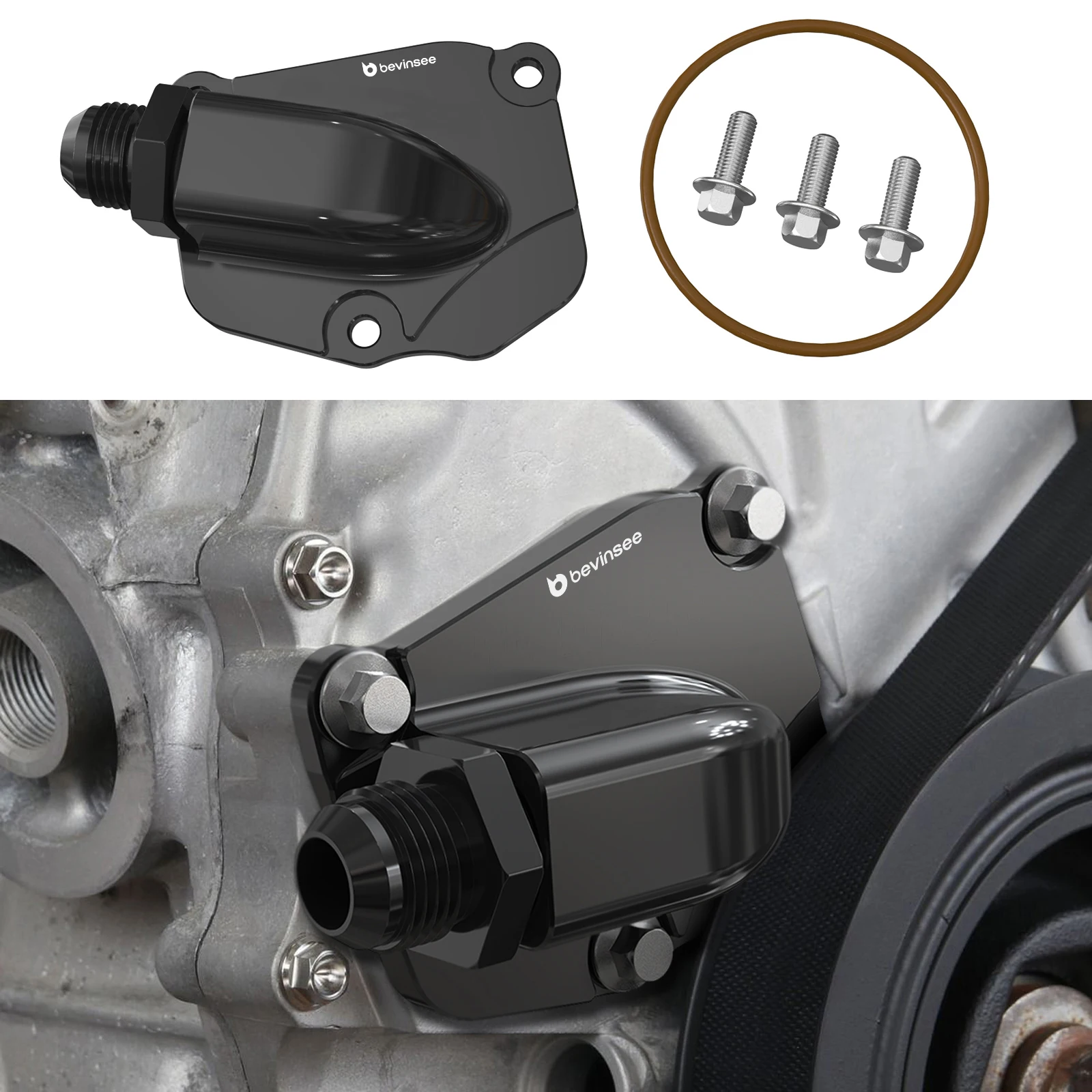 BEVINSEE For K20 K24 Timing Chain Tensioner Cover w/AN10 ORB Fitting Turbo Oil Drain For Honda K Series
BEVINSEE For K20 K24 Timing Chain Tensioner Cover w/AN10 ORB Fitting Turbo Oil Drain For Honda K Series