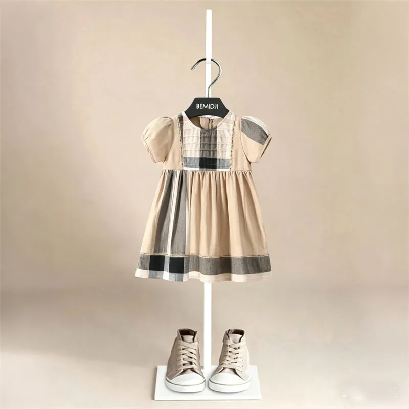 Summer Girl's Dress Solid Color Khaki Striped Plaid Collar Short-sleeved Fashion Casual Princess Dress Children Kids Clothing
Summer Girl's Dress Solid Color Khaki Striped Plaid Collar Short-sleeved Fashion Casual Princess Dress Children Kids Clothing