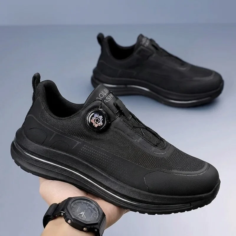 Rotating Button Men's Shoes Outdoor Casual Sports Thick Bottom Heightening Black Dad Trendy Shoes Summer Breathable Mesh Inner
Rotating Button Men's Shoes Outdoor Casual Sports Thick Bottom Heightening Black Dad Trendy Shoes Summer Breathable Mesh Inner