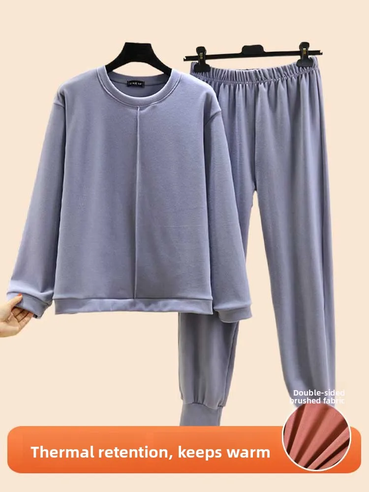 Women's Autumn Winter Thickened Fleece Pajamas Sleepwear Set with Drawstring Pants Long Sleeve round Neck Home Clothes 2pcs
Women's Autumn Winter Thickened Fleece Pajamas Sleepwear Set with Drawstring Pants Long Sleeve round Neck Home Clothes 2pcs