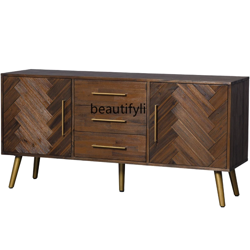 Nordic Solid Wood Sideboard Retro Chest of Drawers Modern Minimalist Bedroom Mid-Ancient Light Luxury Storage Wall Cabinet
Nordic Solid Wood Sideboard Retro Chest of Drawers Modern Minimalist Bedroom Mid-Ancient Light Luxury Storage Wall Cabinet
