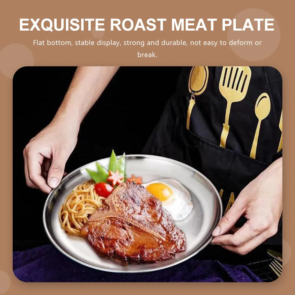 3 pcs Stainless Steel Food Plate Compact Lightweight Flat Bottom For Home Restaurant Bar Use Portable Snack Dish Cake
3 pcs Stainless Steel Food Plate Compact Lightweight Flat Bottom For Home Restaurant Bar Use Portable Snack Dish Cake