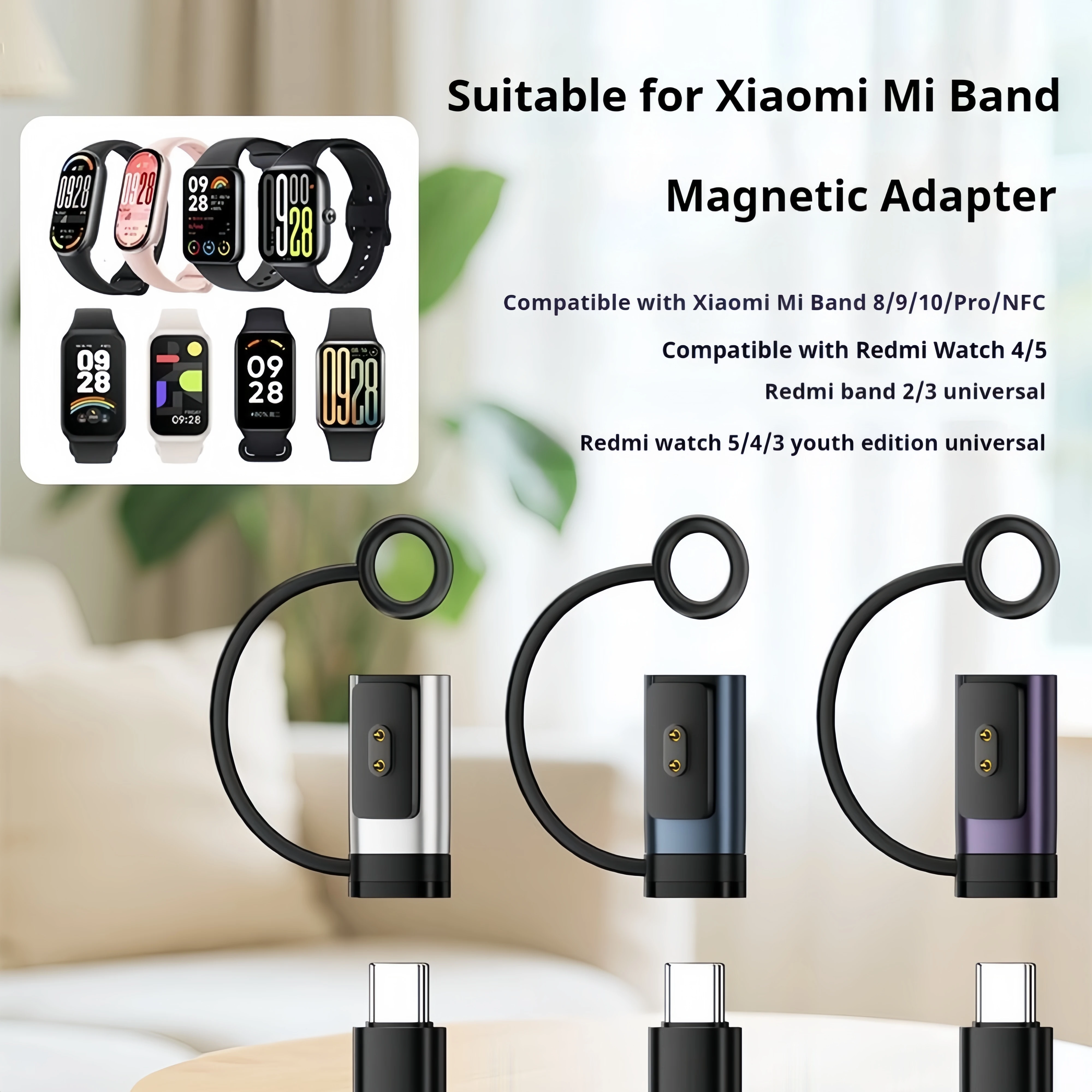 1PC Type-C Charging Cable Magnetic Adapter for Xiaomi Mi Band 10/9/8 and Redmi Watch 6/5
1PC Type-C Charging Cable Magnetic Adapter for Xiaomi Mi Band 10/9/8 and Redmi Watch 6/5