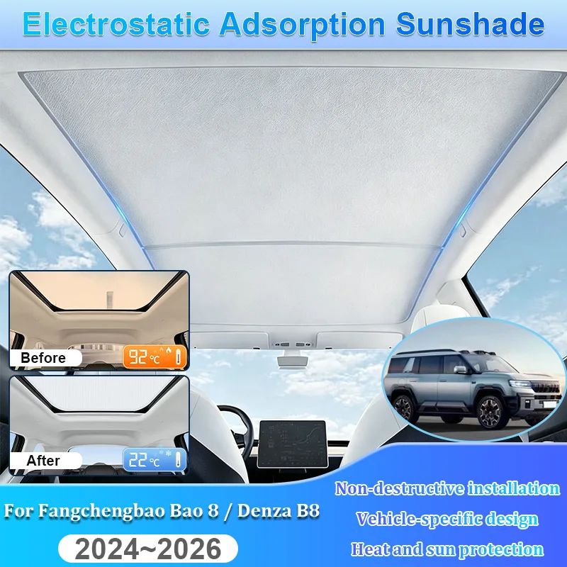 For Fangchengbao Bao 8 Accessories Denza B8 Leopard 8 2024 2025 2026 Car Sunroof Sunshade Electrostatic Adsorption Visor Parts
For Fangchengbao Bao 8 Accessories Denza B8 Leopard 8 2024 2025 2026 Car Sunroof Sunshade Electrostatic Adsorption Visor Parts