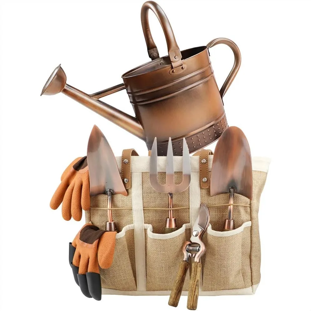 Galvanized Steel Watering Can with 3 Pcs Garden Tools, Pruning Shear, Gloves & Organizer Tote
Galvanized Steel Watering Can with 3 Pcs Garden Tools, Pruning Shear, Gloves & Organizer Tote