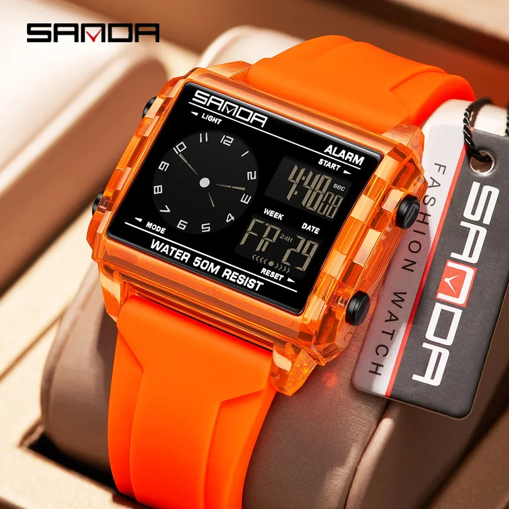 SANDA Fashion Electronic Watches for Man Luminous Calendar Waterproof Clock Outdoor Sports Casual Ladies Digital Wristwatch 6368
SANDA Fashion Electronic Watches for Man Luminous Calendar Waterproof Clock Outdoor Sports Casual Ladies Digital Wristwatch 6368