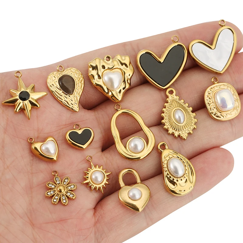 4pcs Stainless Steel White Pearl Heart Charms Pendant for Necklace Earrings DIY Women Jewelry Making Charm Handmade Materials
4pcs Stainless Steel White Pearl Heart Charms Pendant for Necklace Earrings DIY Women Jewelry Making Charm Handmade Materials