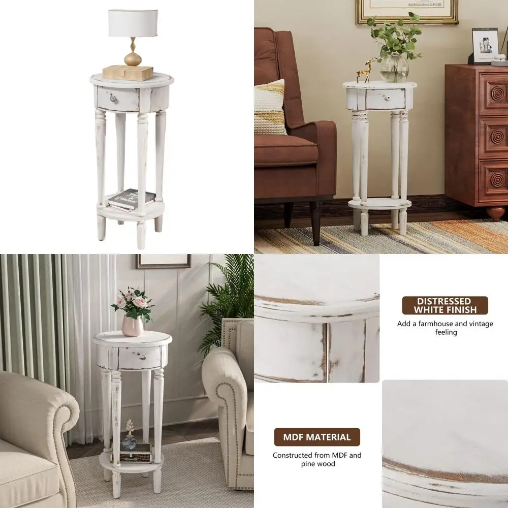 Space-Saving Beige Industrial-Style End Table with Drawer and Round Nightstand for Living Spaces
Space-Saving Beige Industrial-Style End Table with Drawer and Round Nightstand for Living Spaces