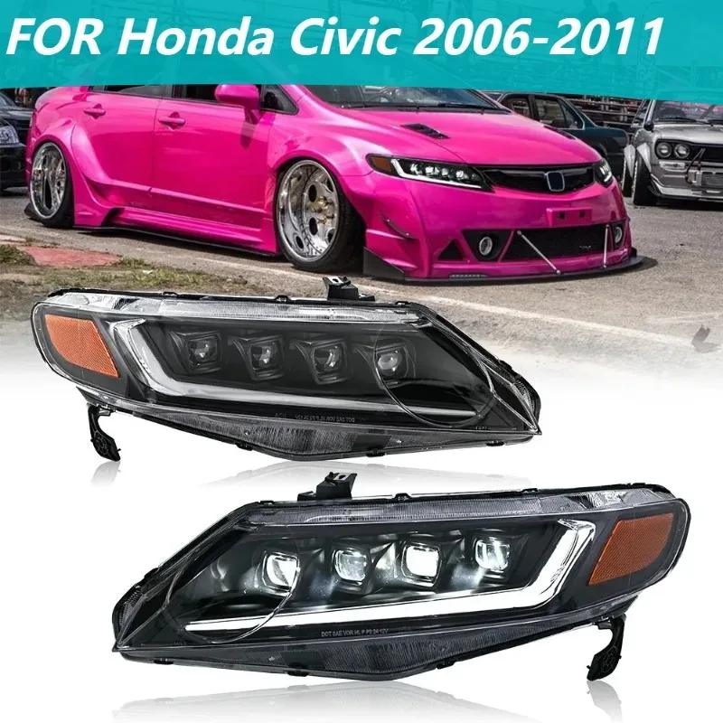 1 пара светодиодных фар с 4 линзами для Honda Civic 2006-2011 DRL в сборе
1 пара светодиодных фар с 4 линзами для Honda Civic 2006-2011 DRL в сборе