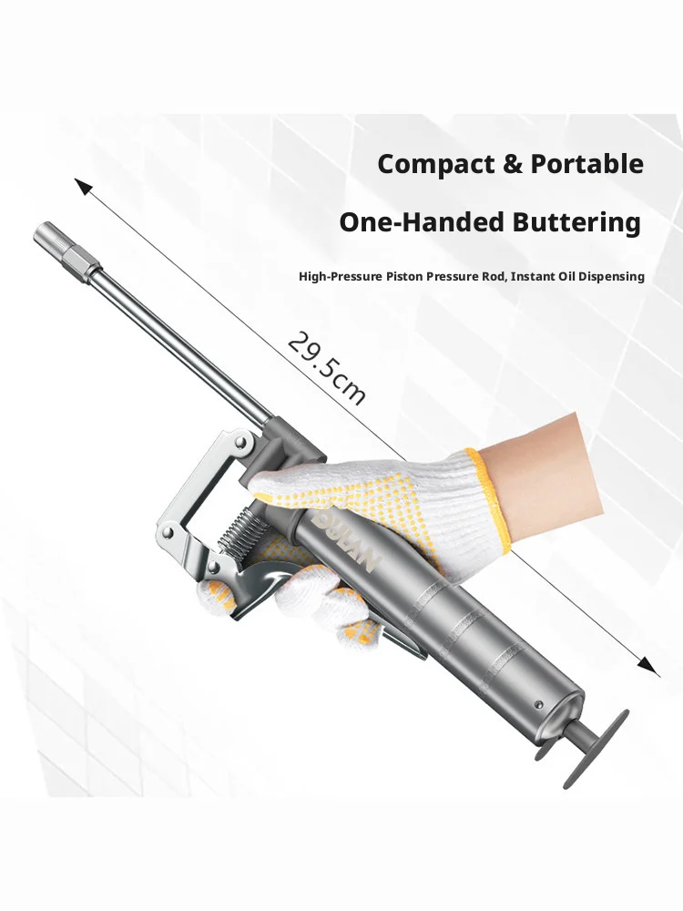 Portable Manual Grease Gun: 120cc Capacity, Heavy-Duty Spring, Stainless Steel Tube, One-Hand Operation, NLGI #0–3 Compatible
Portable Manual Grease Gun: 120cc Capacity, Heavy-Duty Spring, Stainless Steel Tube, One-Hand Operation, NLGI #0–3 Compatible