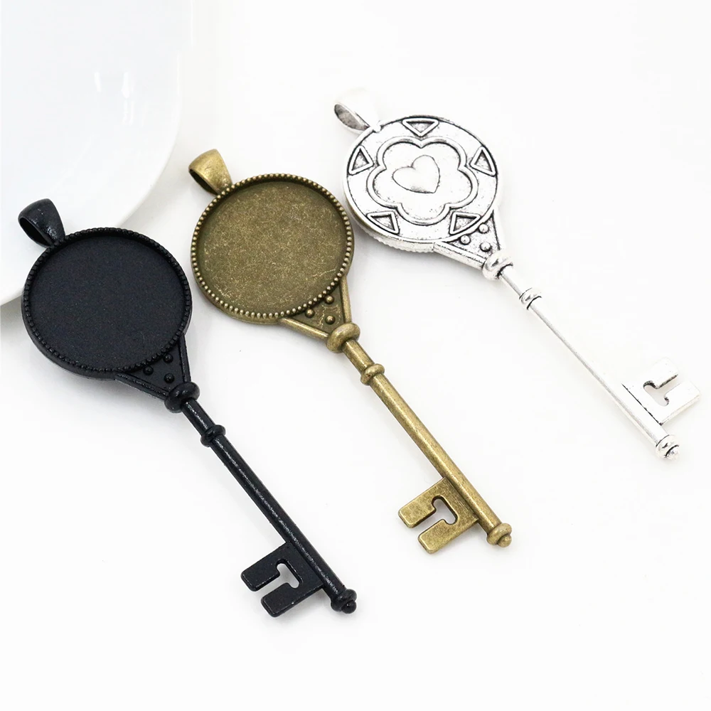 New Fashion 5pcs 25mm Inner Size Antique Silver Plated and Bronze and Black Heart Key Style Cabochon Base Setting Charms Pendant
New Fashion 5pcs 25mm Inner Size Antique Silver Plated and Bronze and Black Heart Key Style Cabochon Base Setting Charms Pendant