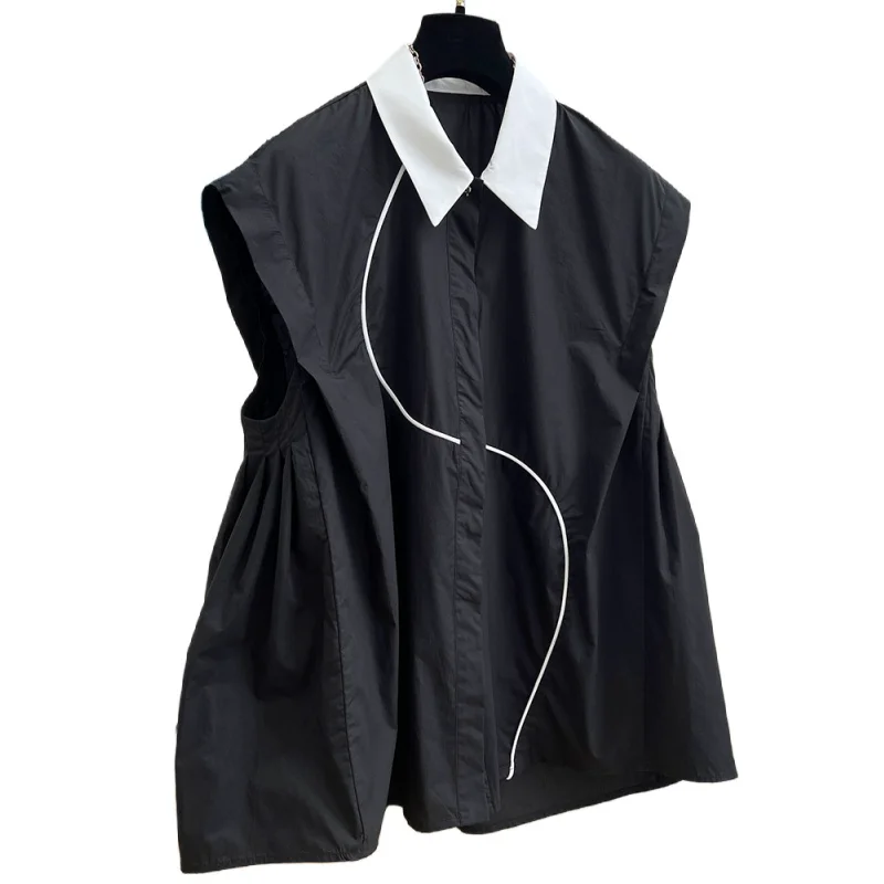 SuperAen Korean High-end Design Niche A Line Sleeveless Shirt Women's Summer Loose Top Shirts
SuperAen Korean High-end Design Niche A Line Sleeveless Shirt Women's Summer Loose Top Shirts