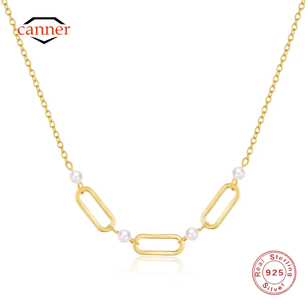 CANNER 925 Sterling Silver Oval Hollow Pearl Choker Necklace For Women 18K Gold Ins Collarbone Chain Fine Jewelry Party Gift
CANNER 925 Sterling Silver Oval Hollow Pearl Choker Necklace For Women 18K Gold Ins Collarbone Chain Fine Jewelry Party Gift
