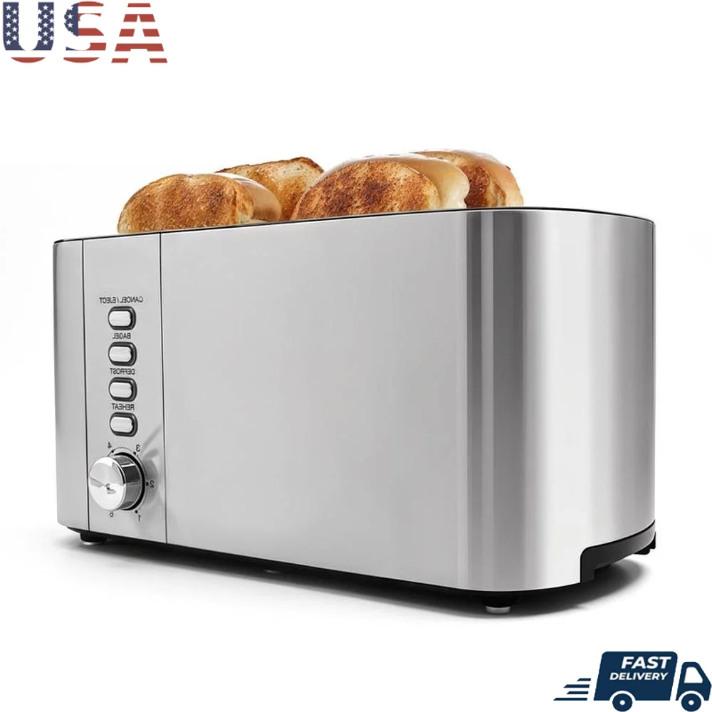 4 Slice Toaster Long Slot Extra Wide Bagel Toaster with Defrost Reheat Function True Bagel Control 6 Browning Levels Easy Clean
4 Slice Toaster Long Slot Extra Wide Bagel Toaster with Defrost Reheat Function True Bagel Control 6 Browning Levels Easy Clean