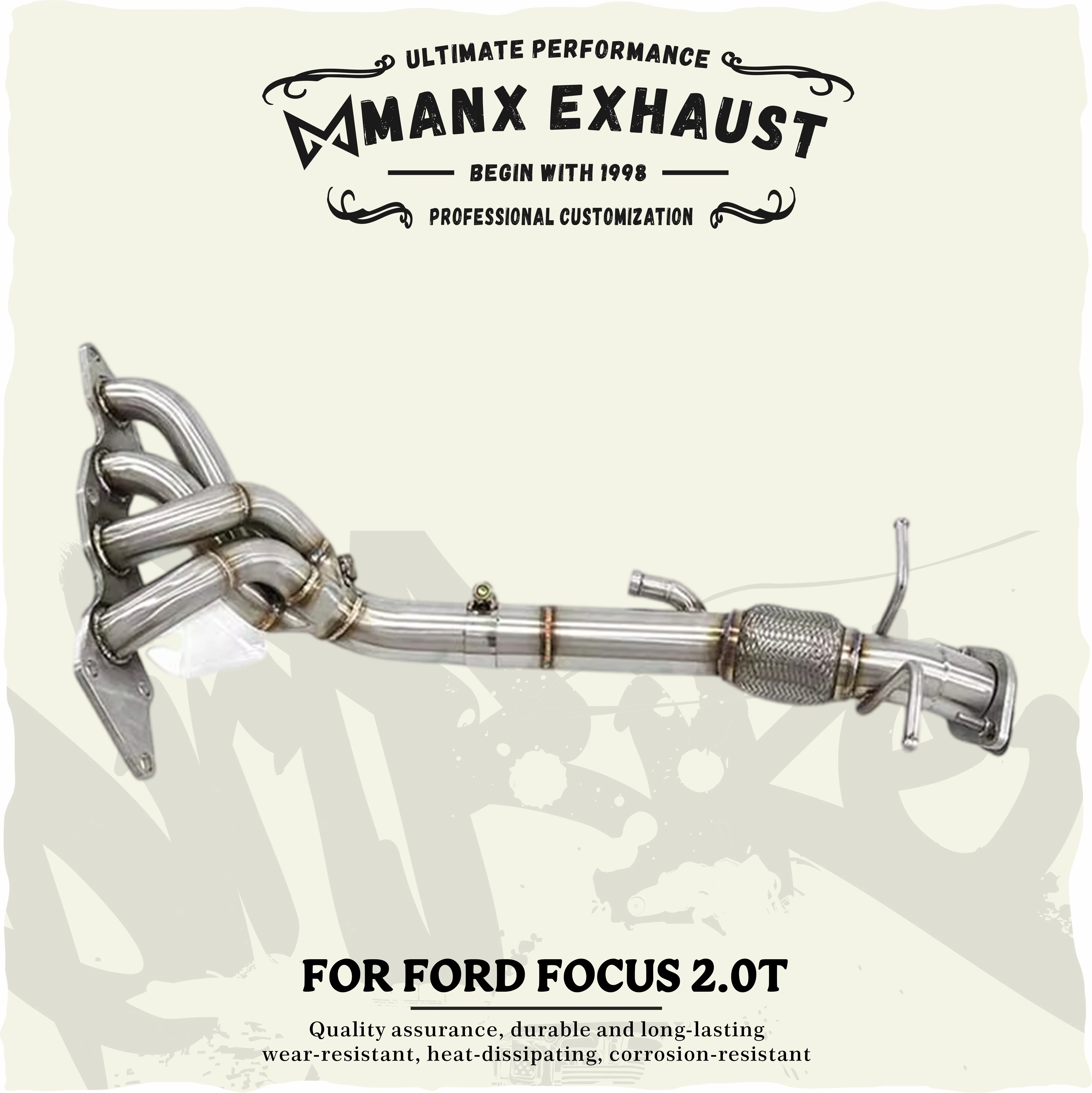 Suitable for Ford Focus 2.0T High Flow manifold Performance Exhaust fitting Without Heat shield Lossless installation
Suitable for Ford Focus 2.0T High Flow manifold Performance Exhaust fitting Without Heat shield Lossless installation