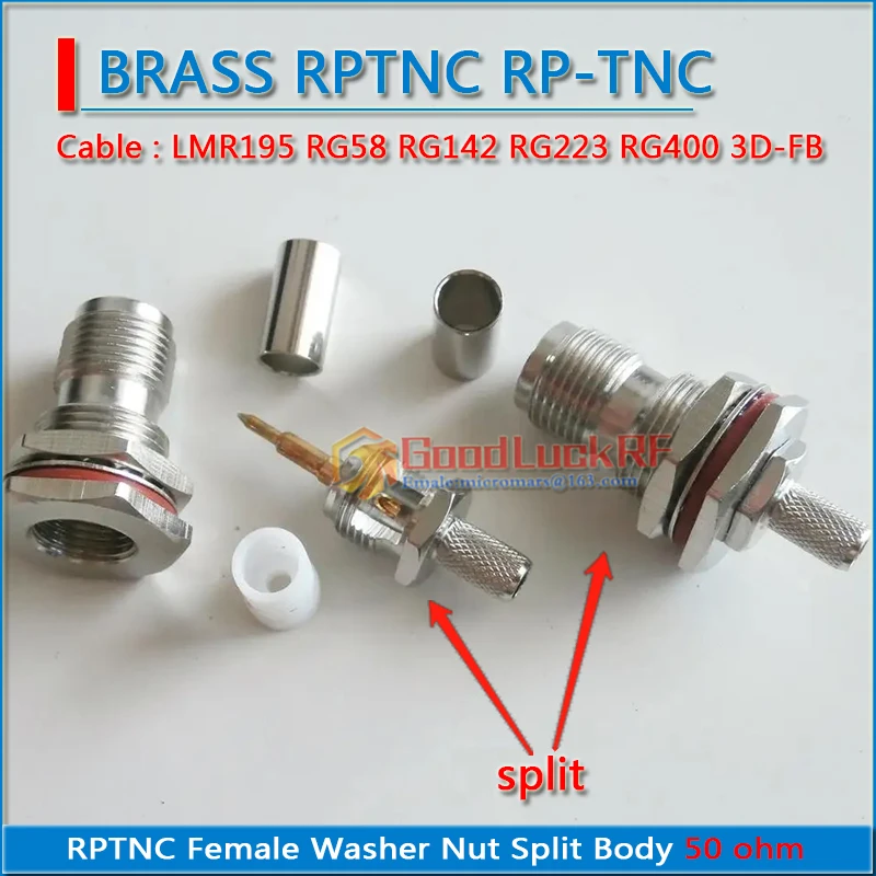 RPTNC RP-TNC RP TNC Female O-ring Bulkhead Panel Nut Crimp for LMR195 RG58 RG142 RG223 RG400 Cable Body split RF Coax Adapters
RPTNC RP-TNC RP TNC Female O-ring Bulkhead Panel Nut Crimp for LMR195 RG58 RG142 RG223 RG400 Cable Body split RF Coax Adapters