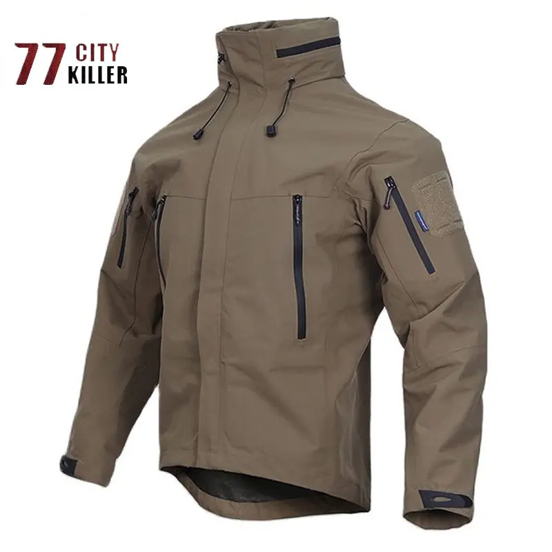 Men's Military Tactical Waterproof Jacket Hooded Multi-pocket Zipper Jackets Men's Outdoor Sports Climbing Warm Coats Jaquetas
Men's Military Tactical Waterproof Jacket Hooded Multi-pocket Zipper Jackets Men's Outdoor Sports Climbing Warm Coats Jaquetas
