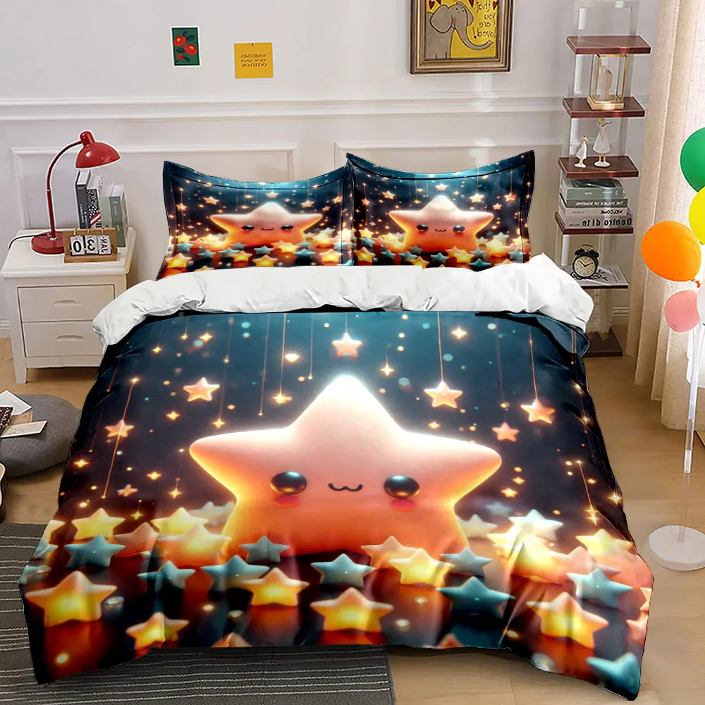 Dreamy and cute glowing stars Pattern Duvet Cover Set Digital Print Colorful Polyester Bedding with Zipper Closur for kids gifts
Dreamy and cute glowing stars Pattern Duvet Cover Set Digital Print Colorful Polyester Bedding with Zipper Closur for kids gifts