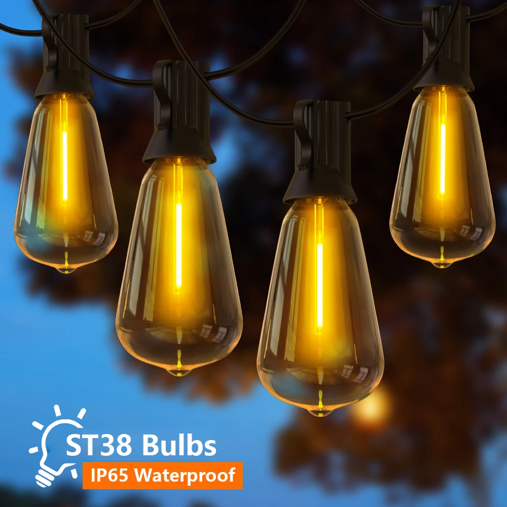 ST38 LED String Light Fairy Light Indoor/Outdoor Garland Light Dimmable Patio Retro Garden Decor Christmas Decorations E12
ST38 LED String Light Fairy Light Indoor/Outdoor Garland Light Dimmable Patio Retro Garden Decor Christmas Decorations E12
