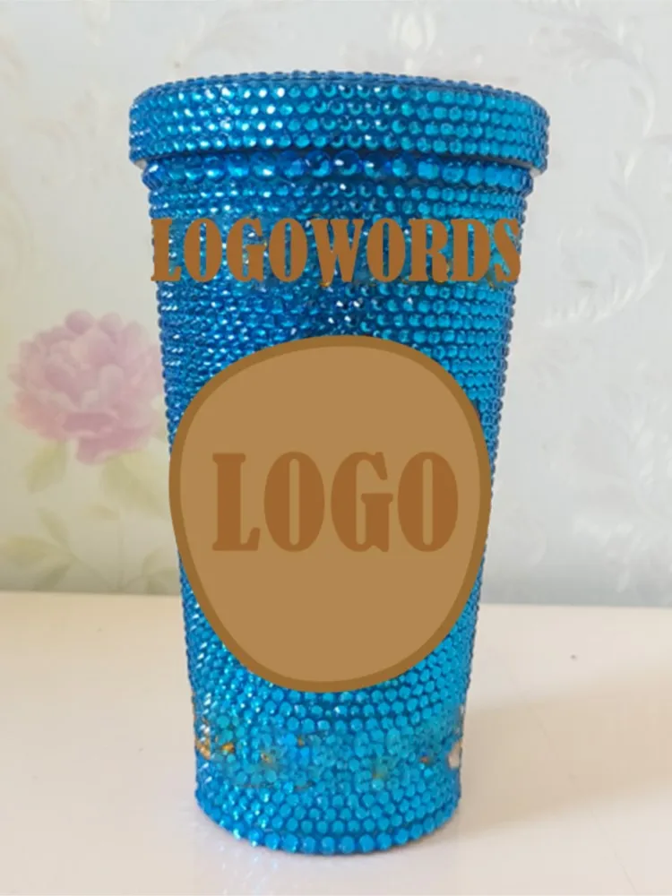 Luxury Glass Rhinestone Blue Straw Cup Blinged Thermal Insulation Water Bolltle Stainless Steel 500ml Coffee Mug Christmas Gift
Luxury Glass Rhinestone Blue Straw Cup Blinged Thermal Insulation Water Bolltle Stainless Steel 500ml Coffee Mug Christmas Gift