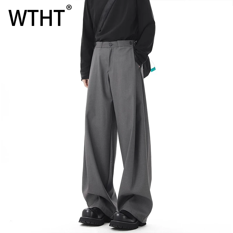 WTHT Trendy Men's Solid Color Design Loose Straight Blazer Pant Fashion Casual High-waisted Wide Leg Trousers Male Summer 2A0117
WTHT Trendy Men's Solid Color Design Loose Straight Blazer Pant Fashion Casual High-waisted Wide Leg Trousers Male Summer 2A0117